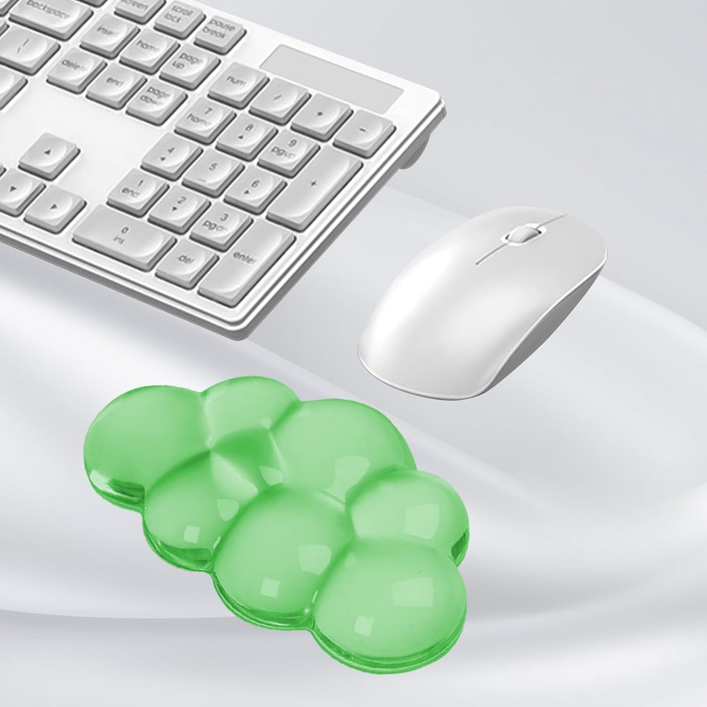 Gel Cloud Mouse Wrist Rest, Cute Wrist Support and Arm Support for Mouse Rest Typing Pain Relief，Suitable for Office/Computer/Laptop/Gaming (Transparent Green)