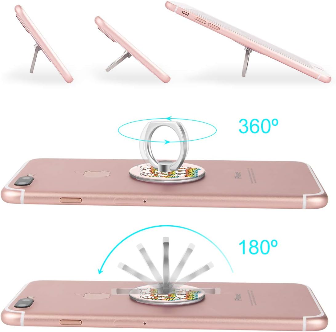 Bonoma Phone Ring Holder, 3 Pack Good Vibes Only Universal Finger Ring Stand Grip Kickstand Compatible with Smartphones and Tablets