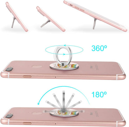 Bonoma Phone Ring Holder, 3 Pack Good Vibes Only Universal Finger Ring Stand Grip Kickstand Compatible with Smartphones and Tablets