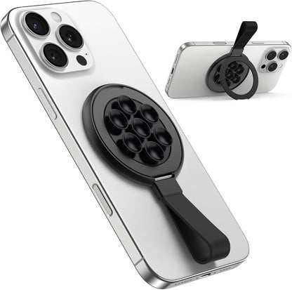 TAURI for Magsafe Suction Phone Grip - Universal Magnetic Suction Grip, 360° Rotating Hands-Free Holder, Silicone Suction Grip for iPhone 16 Pro Max/15/Android/S25,Black