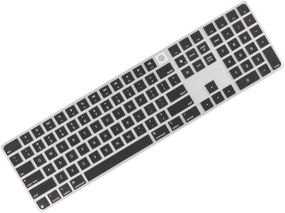 Allinside Black Keyboard Cover for 2024 Mac Magic Keyboard with Touch ID and Numeric Keypad A3119 US Layout