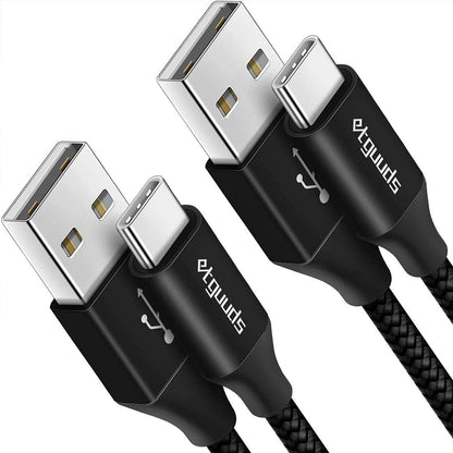 etguuds 4ft USB A to USB C Cable 3A Fast Charging, 2-Pack USB A to USB Type C Charger Cord for iPhone 16 15 Pro/Pro Max/Plus, for Samsung Galaxy S24 S23 S22 S21 S20 S10 A55 A54 Flip Note, Moto, Black