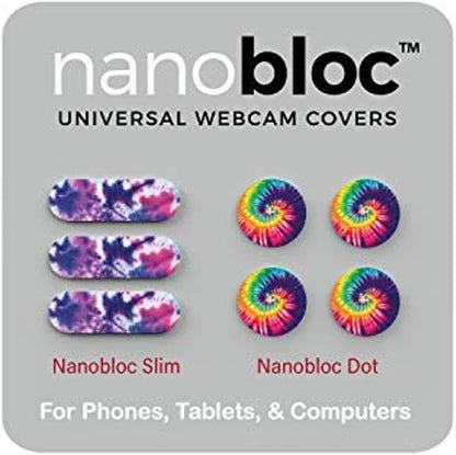 Sticker for Laptop Camera Privacy Slides - 7-Piece, Tie Dye Dot & Bar - No-Residue Nano Suction Protectors - Webcam Privacy Cover & Laptop Webcam Stickers - Phone Camera Cover Slide