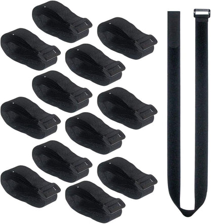 36 inch Cable Straps,12 pcs Reusable Fastening Hook and Loop Utility Cable Ties Down Wraps Adjustable Cinch Straps