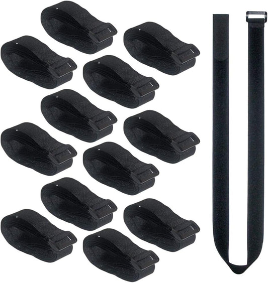 36 inch Cable Straps,12 pcs Reusable Fastening Hook and Loop Utility Cable Ties Down Wraps Adjustable Cinch Straps