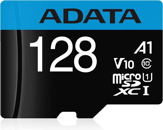 ADATA Premier 128GB MicroSDHC/SDXC UHS-I Class 10 V10 A1 Memory Card with Adapter Read up to 100 MB/s (AUSDX128GUICL10A1-RA1)