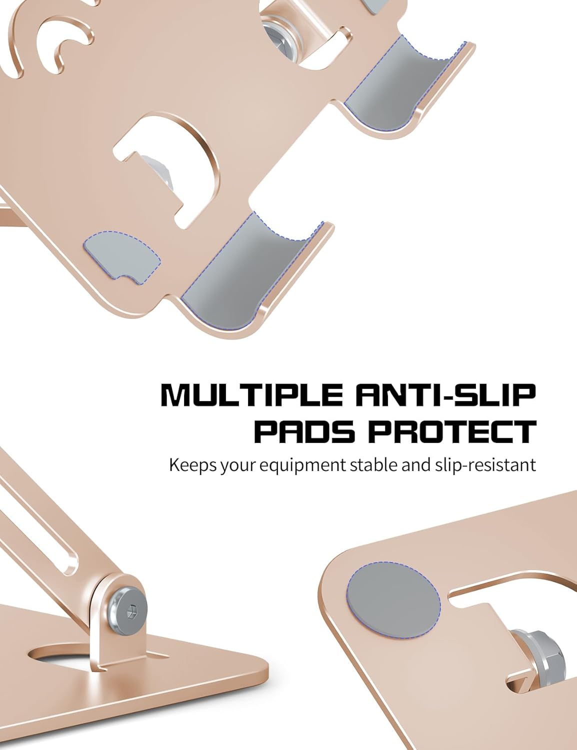 Tablet Stand, Adjustable Tablet Holder for Desk, Premium Aluminum Portable Holder for iPads, Kindle, Switch, and Smartphones, Fits 4-12" Devices Gold, Pro Size