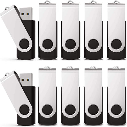 KEXIN 10 Pack 32GB Flash Drive USB Drive Memory Stick Thumb Drive, Black USB 2.0