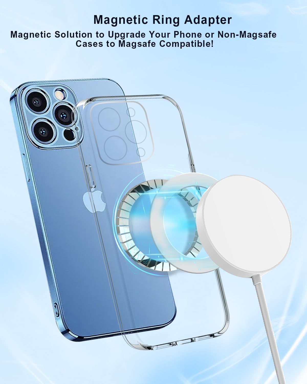 Magnetic Adapter Rings,Compatible with Kindle Pop Socket Magnetic,for Magsafe Accessories & Wireless Charging for iPhone 15/14/13/12 Mini Plus Pro Max/Pixel 8/ S24 Ultra/ S23 and More