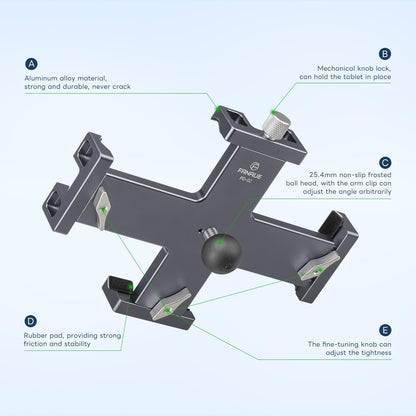 FANAUE Tablet Holder for Car with Ball Head, Lightweight Design, 360 Rotatable Ipad Mount - for Your Windshield, Dashboard, or Desk,Compatible with All 8"-12.9" Tablets (iPad Mini, iPad Pro 12.9)