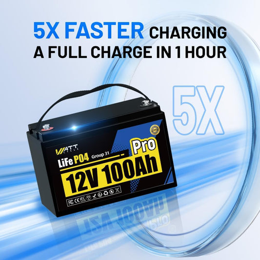 12V 100Ah LiFePO4 Lithium Battery, BCI Group 31,Deep Cycle Up to 15000 Cycles, 100A BMS, Low Temperature Protection, 10 Years Lifespan, Perfect for RV/Home Energy Storage 3 Packs