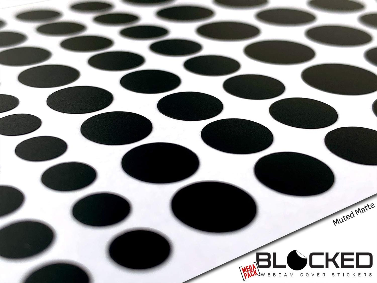 Stackable Webcam/Camera Vinyl Covers | 95 Low-Tack Restickable Webcam Sticker | 5-Sizes | Black 95-Pack (Muted Matte)