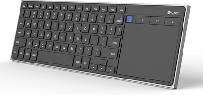 CZUR Rechargeable Bluetooth Keyboard with Touchpad, Portable Computer Keyboard with Trackpad, Wireless Ultra Slim Keyboard for PC/Laptop/Tablet/Phone, for Windows/Android