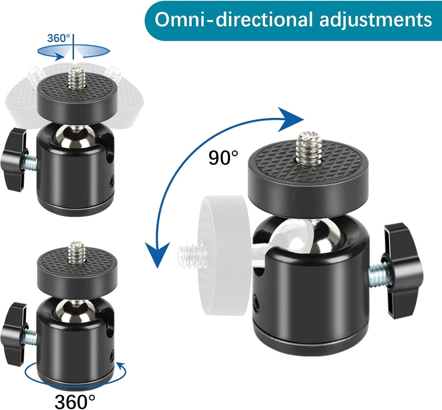 5 Pcs Trail Camera Tree Mount, Trail Camera Holder 360° Cameras Bracket for Game Cam, Hunting Accessories,Metal Security Cam Mount with 1/4 Inch Screw for Solar Panels,etc, Compact Sturdy.