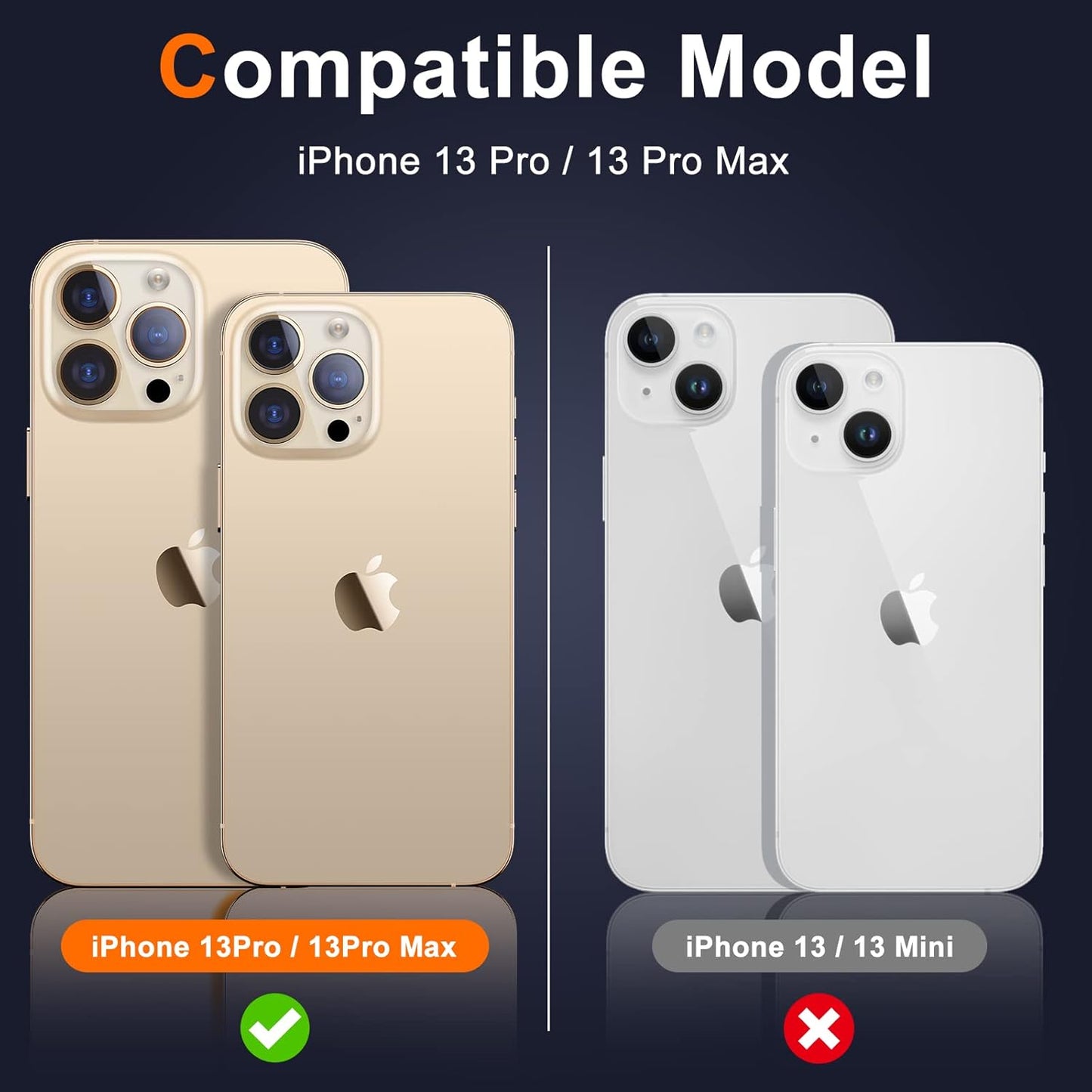 UniqueMe [3 Pack] Camera Lens Protector Compatible with iPhone 13 Pro 6.1" / 13 Pro Max 6.7" Tempered Glass,[Case Friendly][New version][Scratch-Resistant][Easy Installation] -Gold