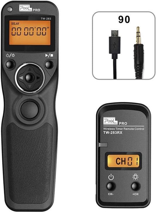 Wireless Remote Shutter Compatible for fujifilm, PIXEL TW-283 90 Remote Shutter Release 2.4G Wireless Timer Remote Control Compatible for Fuji Cameras