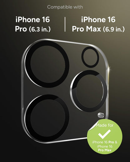 ZAGG Glass Elite Anti-Glare Camera Lens Protector for iPhone 16 Pro Max / 16 Pro - Anti-Reflective Glass, 5X Stronger, Smudge-Free, Eco-Friendly, Easy Installation