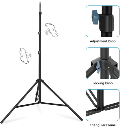 20FT/6M Tripod Stand - Heavy Duty Tripod Stand - Tall Tripods Air-Cushioned Telescoping Light Stand for Photography Overhead Shots, Sports(Aluminum Alloy)