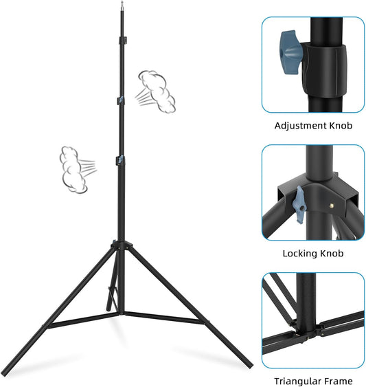 20FT/6M Tripod Stand - Heavy Duty Tripod Stand - Tall Tripods Air-Cushioned Telescoping Light Stand for Photography Overhead Shots, Sports(Aluminum Alloy)
