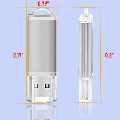 USB Thumb Drive 16GB Flash Drives 20 Pack, Nicepicten Memorias USB 2.0 Memory Stick FAT32 Flash Zip Drive 16 GB Jump Drives Multipack Pendrive with Landards and Lables (Sliver 16GB, 20 Pieces)