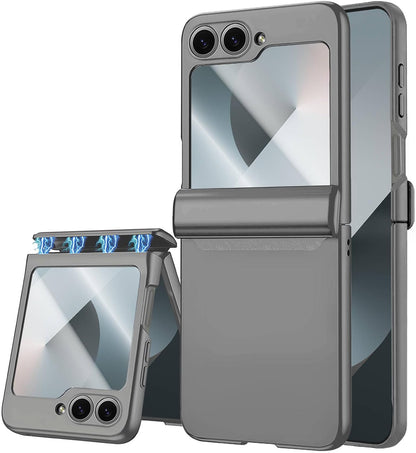 STORMTAL for Samsung Galaxy Z Flip 6 Case/Z Flip 7 FE Case, Hinge Protection, Built-in Screen Protector, Wireless Charging, Slim Rugged Phone Protective Case for Galaxy Z Flip 6 Gray