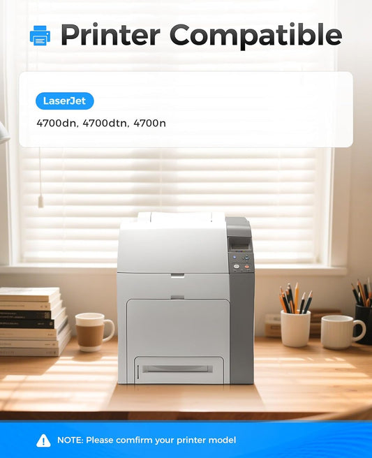 643A Toner Cartridge Set 4-Pack with Chip High Yield Replacement for HP 643A Q5950A Q5951A Q5952A Q5953A Compatible with HP Color Laserjet 4700dn 4700dtn 4700n Printer Ink (Black Cyan Yellow Magenta