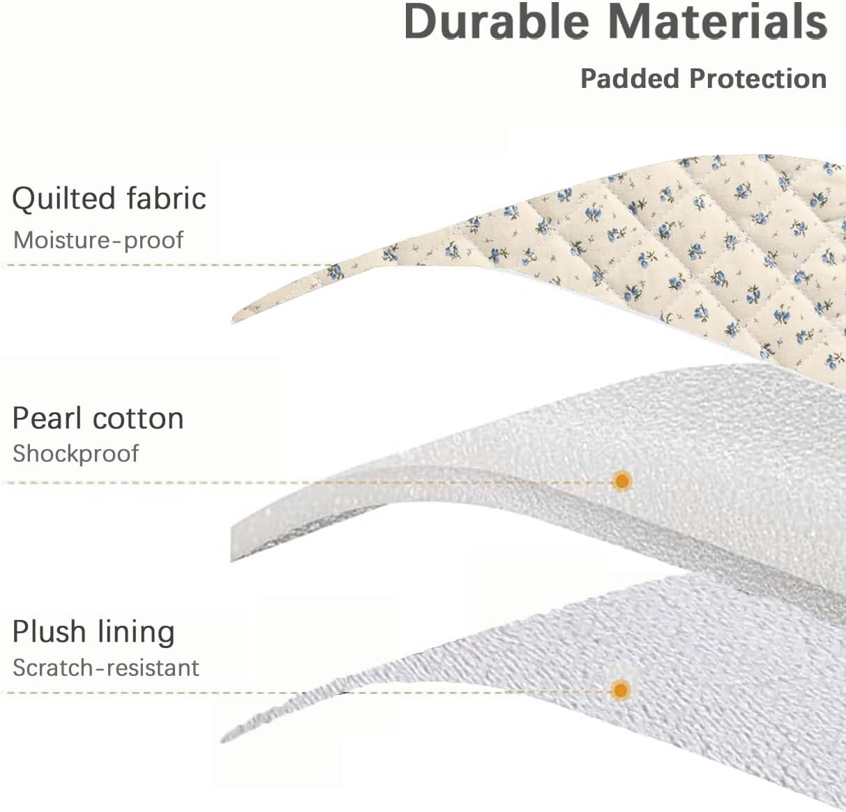 Puffy Laptop Sleeve 13-15.6 Inch Cute Quilted Laptop Protective Case Padded Floral Computer Sleeve for MacBook (A-Blue, 13 Inch)