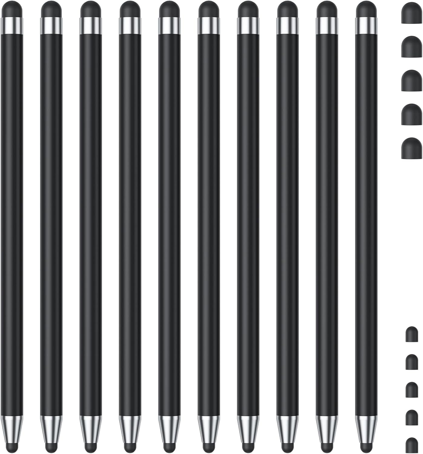 Stylus (10Pcs), Stylus Pen for Touchscreen, High Precision and Sensitivity Stylus Pen for iPad/iPhone/Samsung/Android Smartphone and Tablets, Compatible with All Capacitive Touch Screen (Black)