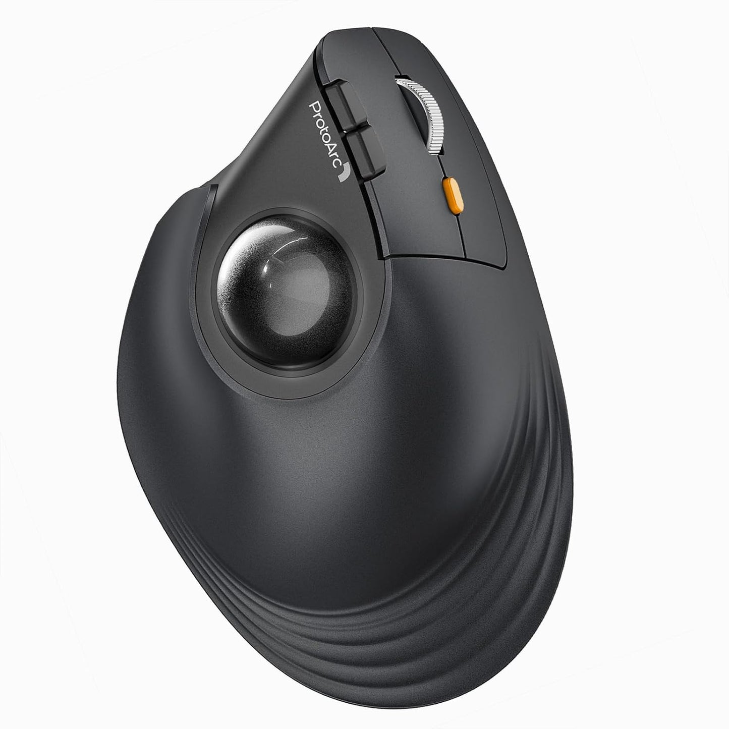 ProtoArc Vertical Wireless Trackball Mouse, EM05 NL Bluetooth Ergonomic Rollerball Mouse Rechargeable Computer Laptop Thumb Mice, 3 Device Connection, Compatible with iPad, Mac, Windows, PC-Gray