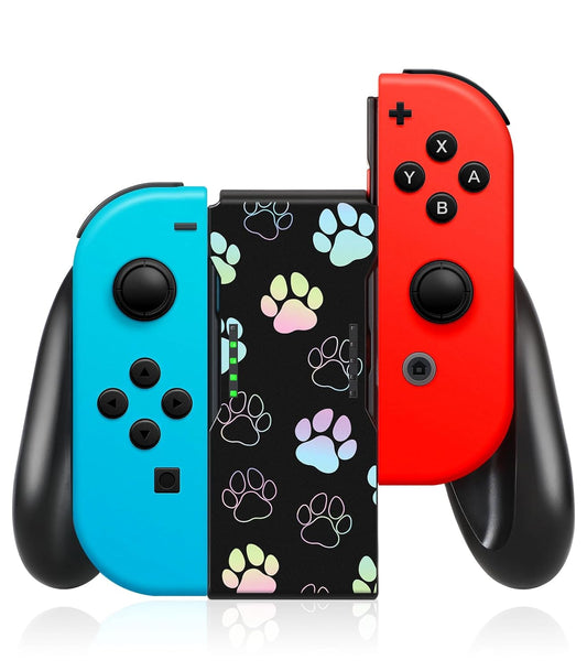Lotadilo Joy-Con Grip for Nintendo Switch/Switch Oled - JoyCon Comfort Hand Grips Controller for Women Girls Teen Boys Cute Cartoon Design, Dog Paw