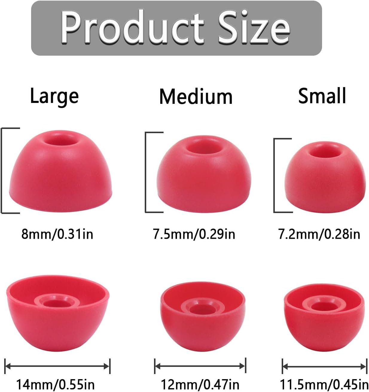 Replacement Silicone Ear Tips for Beats Fit Pro/Studio Buds/Studio Buds+ Headphone, 6 Pairs Earbuds Eartips L/M/S, Eargels Set Fit in Case, Earplug Ear Cap (Red with Pen)