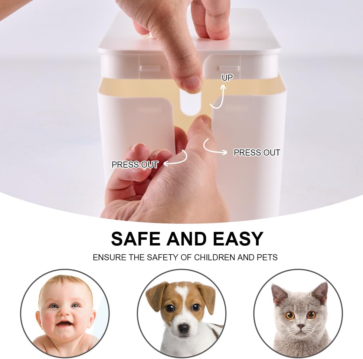 Cable Management Box, 2 Pack Large & Medium Cable Organizer Box with 17 PCS Cable Management Set, Cord Organizer Box to Hide Surge Protector on Desk or Floor (White)