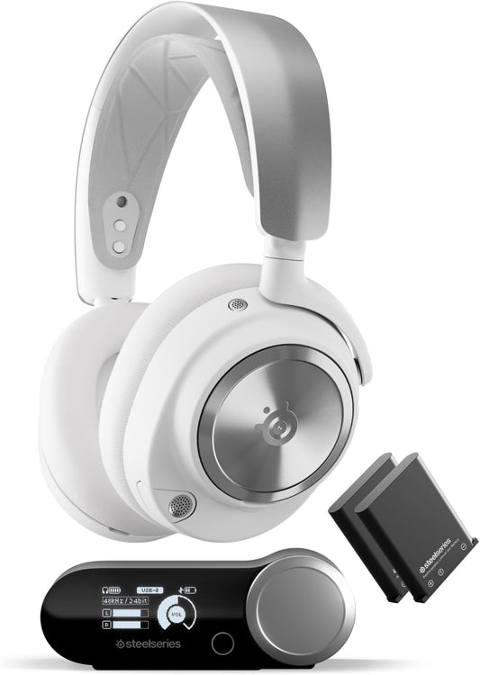 SteelSeries Arctis Nova Pro Wireless Multi-System Gaming Headset — Neodymium Magnetic Drivers — Active Noise Cancellation — 2 Battery System — ClearCast Gen 2 Mic — PC, PS5, PS4, Switch, Mobile