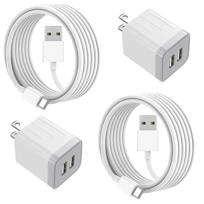 10FT iPhone 16 15 Charger,2Pack Dual Port 20W Fast Charging Block iPad Charger Plug Power Adapter 10Foot USB to USB C Cable Cord for iPhone 16/16 Pro Max/16 Plus/15/15 Plus/15 Pro/iPad Mini6/iPad Air5