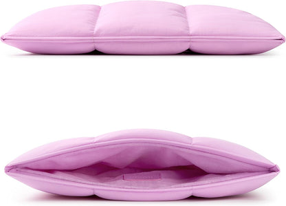 Comfyable Puffy Laptop Sleeve 15 Inch 16 Inch, Quilted Puffer Laptop Carrying Case for Women, Pillow Pouch Compatible for MacBook Air 15 in M4 2025 & MacBook Pro 16 in M4 2024, Lavender