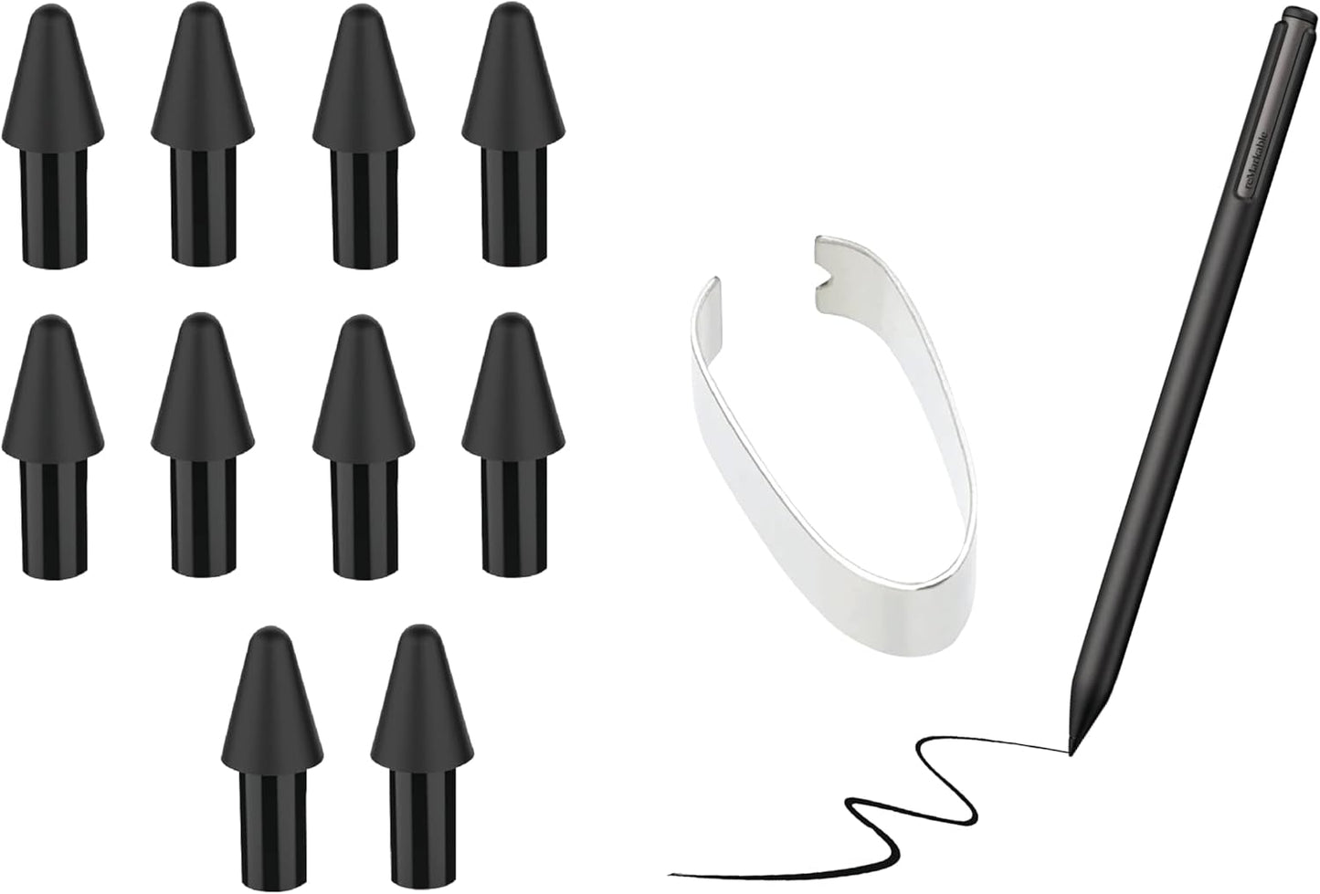 10-Pack Replacement Nibs for Remarkable Paper Pro Pen Stylus Pen, Durable Replaceable Spare Tips for Precise Writing and Sketching + Tool for Easy Installation