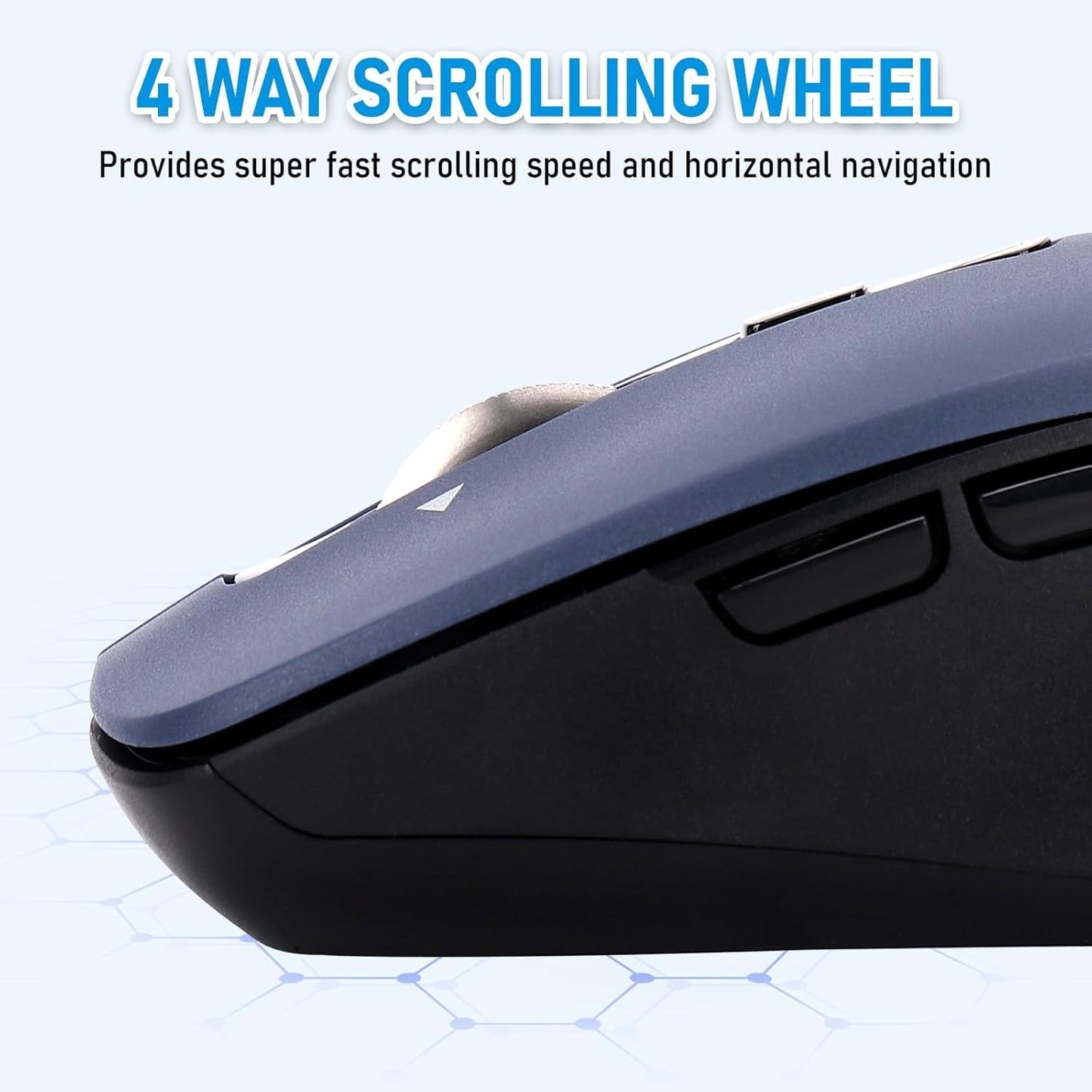 Wireless Mouse, Full-Size Silent Mouse, 36-Month Battery Life, 4 Way Navigation, 1000-3000 Adjustable DPI, 2.4GHz USB-A Receiver for Computer, Laptop, PC, Chromebook, Notebook