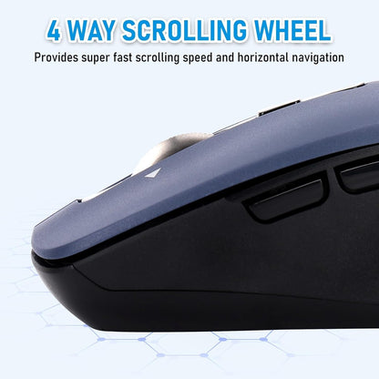 Wireless Mouse, Full-Size Silent Mouse, 36-Month Battery Life, 4 Way Navigation, 1000-3000 Adjustable DPI, 2.4GHz USB-A Receiver for Computer, Laptop, PC, Chromebook, Notebook