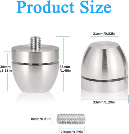 Audiocrast 4X HiFi Speaker Spike Pads Isolation Stand Feet, IF3033 Speaker Shock Absorber Resonance Cancelling Vibration Dampening Floor Protector 30x33MM with Stainless Steel Beads for Audio Gears