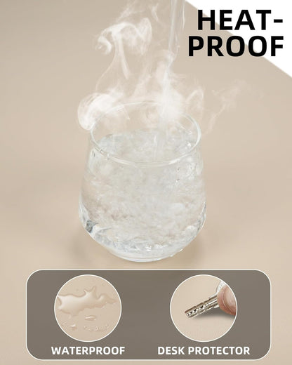 Extra Large Desk Mat - 55"x 17" Non-Slip Desk Pad for Office and Home - Ideal for Large Mouse Pad and Desk Mats on Top of Desks(Beige)