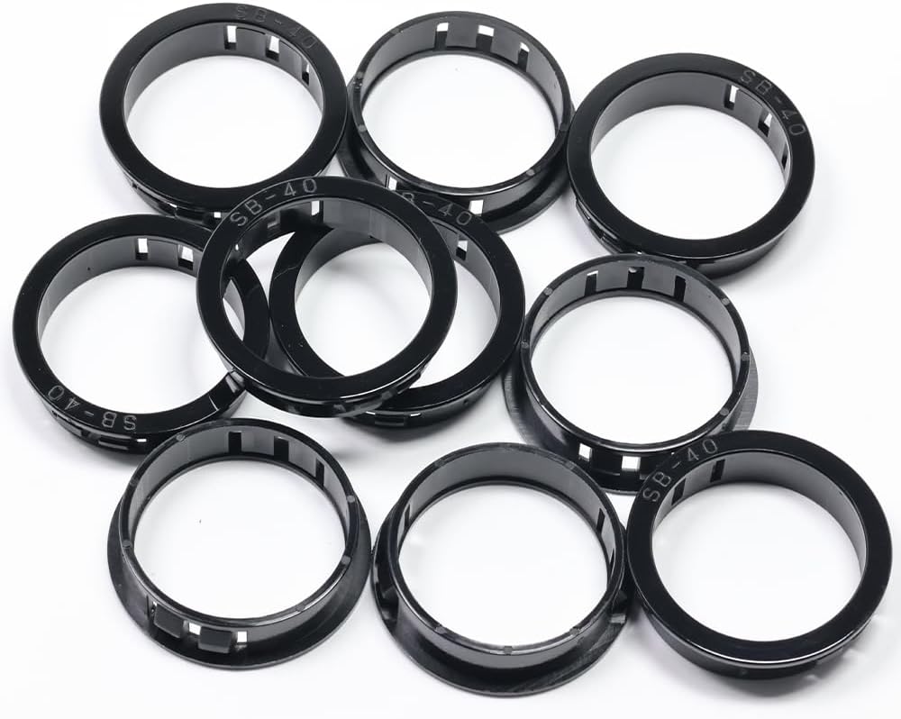 1-9/16"(40mm) Black Snap-in Knockout Insulating Bushing Grommets, Plastic Cable Hole Grommet for Wiring, Round Nylon Snap in Locking Electrical Wire Cord Hose, Tubing Bushings Grommets, 10pcs