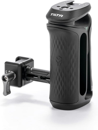 Tilta Xeno Side Handle for Filmmakers & Cameras - Black | Secure Connection & Helps Prevent Rotation | Adjustable Height | Textured Silicone Grip | Convenient Assembly (NATO)
