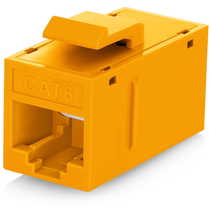 Everest Cat6 RJ45 Keystone Coupler (12-Pack) in Yellow - RJ45 Coupler - Cat 6 Couplers - Female to Female Cat6 Keystone Jacks - Ethernet Couplers - Ethernet Cable Extender