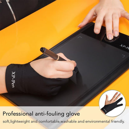 XPPen Artist Drawing Glove 2-Fingers Glove for Graphics Drawing Tablet Suitable for Right Hand and Left Hand (Size M) Black