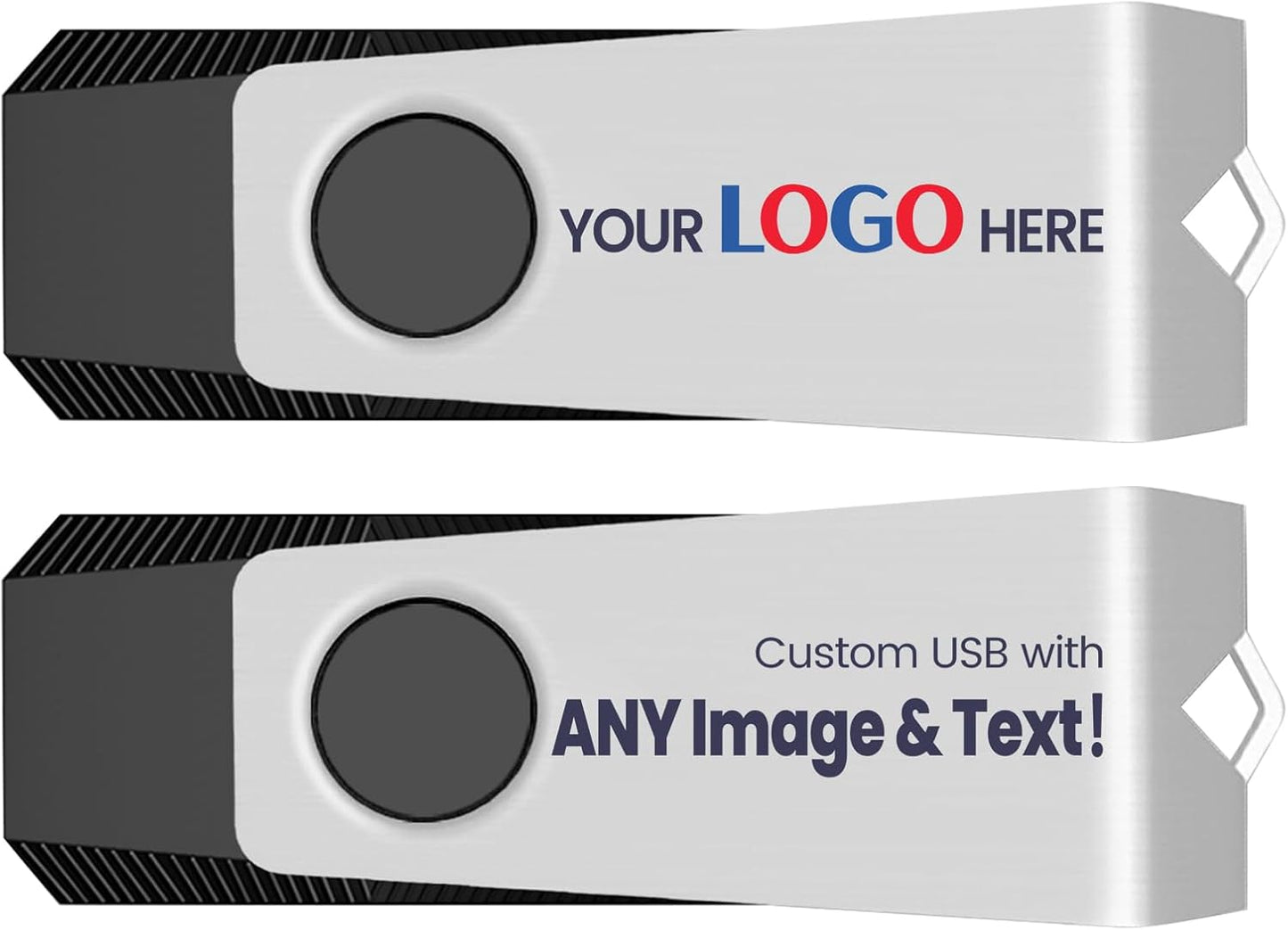 Customizable Flash Drives 128MB, Wooolken Personalized USB 2.0 Drive 10/20/50/100 Pack, Custom Thumb Drive Engraved Logo USB Drive (Mixcolors)