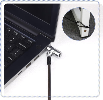 I3C Laptop Cable Lock Hardware Security Cable Lock Anti Theft 6.7FT Cable Lock Compatible with Laptop Anti-Theft Security Locking Cable Compatible for Wedge Type Slot(6 * 2.5mm)