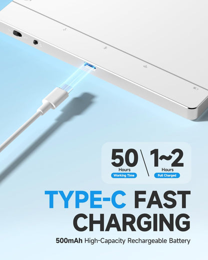 Wireless Bluetooth Trackpad for Windows 10/11, Supports 3 Connection Modes, Portable High-Precision Multi-Gesture Touchpad Mouse Compatible with PC Laptop Computer (White)