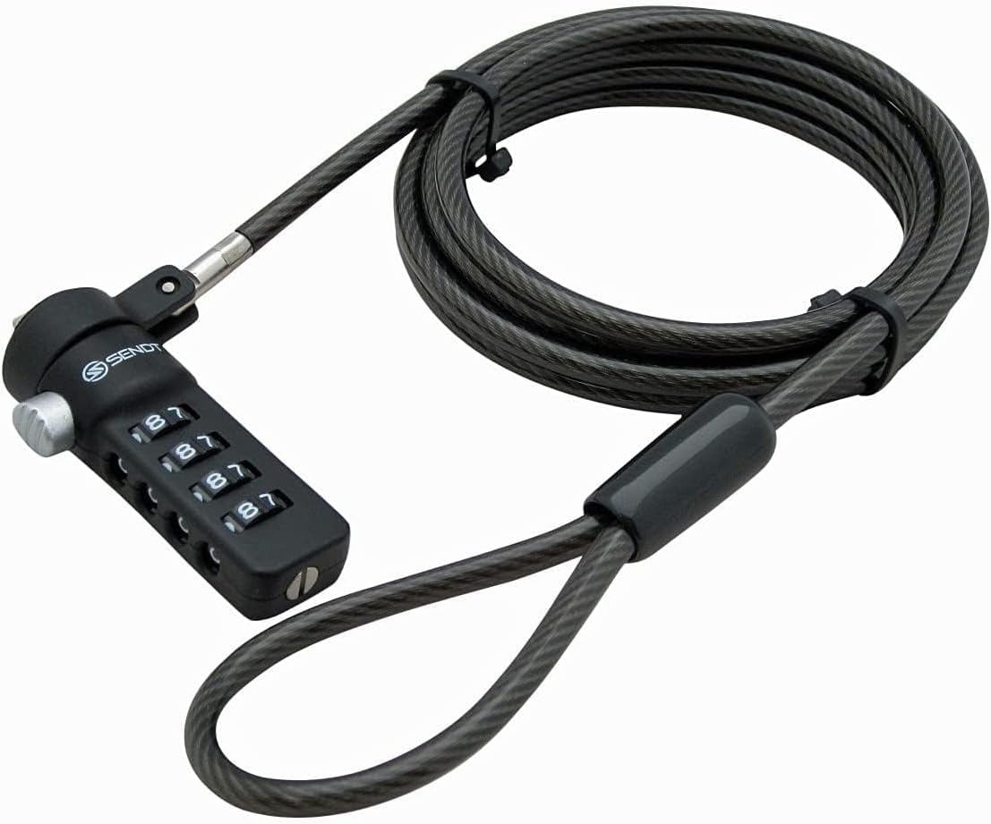 Sendt Black Notebook/Laptop Combination Lock Security Cable