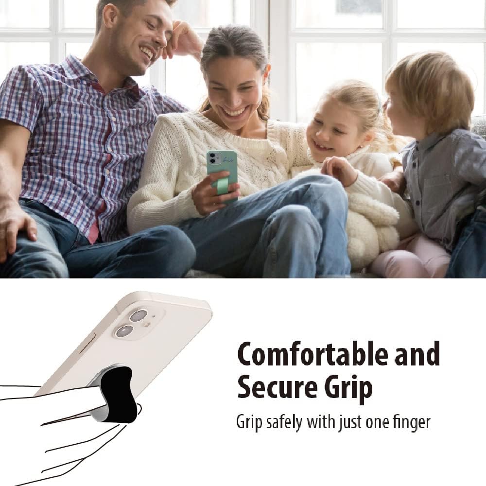 Momostick Flatstick, Cell Phone Finger Grip Strap Holder for Hand, Cell Phone Stand, New Slim Finger Loop Selfie Grip Compatible with Most Smartphones
