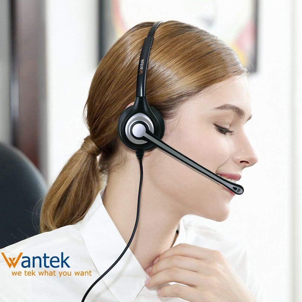 Cell Phone Headset with Microphone Noise Cancelling & Call Controls, 3.5mm Computer Headphones for Samsung PC Business Skype Softphone Call Center Office, Clear Chat, Ultra Comfort